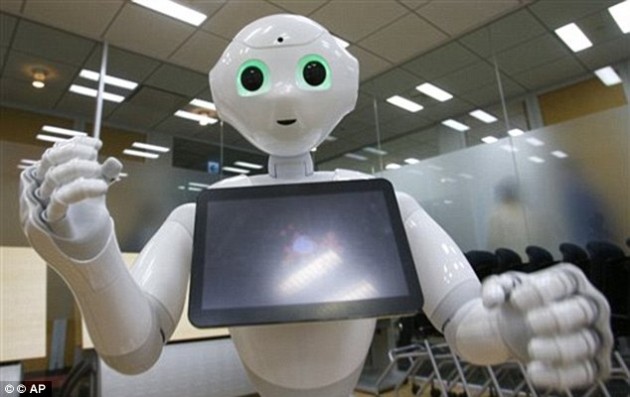 Popular: The first 1,000 Pepper robots (pictured) sold out within one minute of going on sale in Japan this June